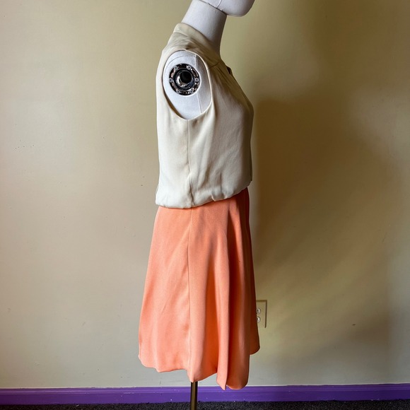 Vintage 1960s Morton Myles for Malcolm Charles Dress Cream &‎ Orange Small - Picture 4 of 9